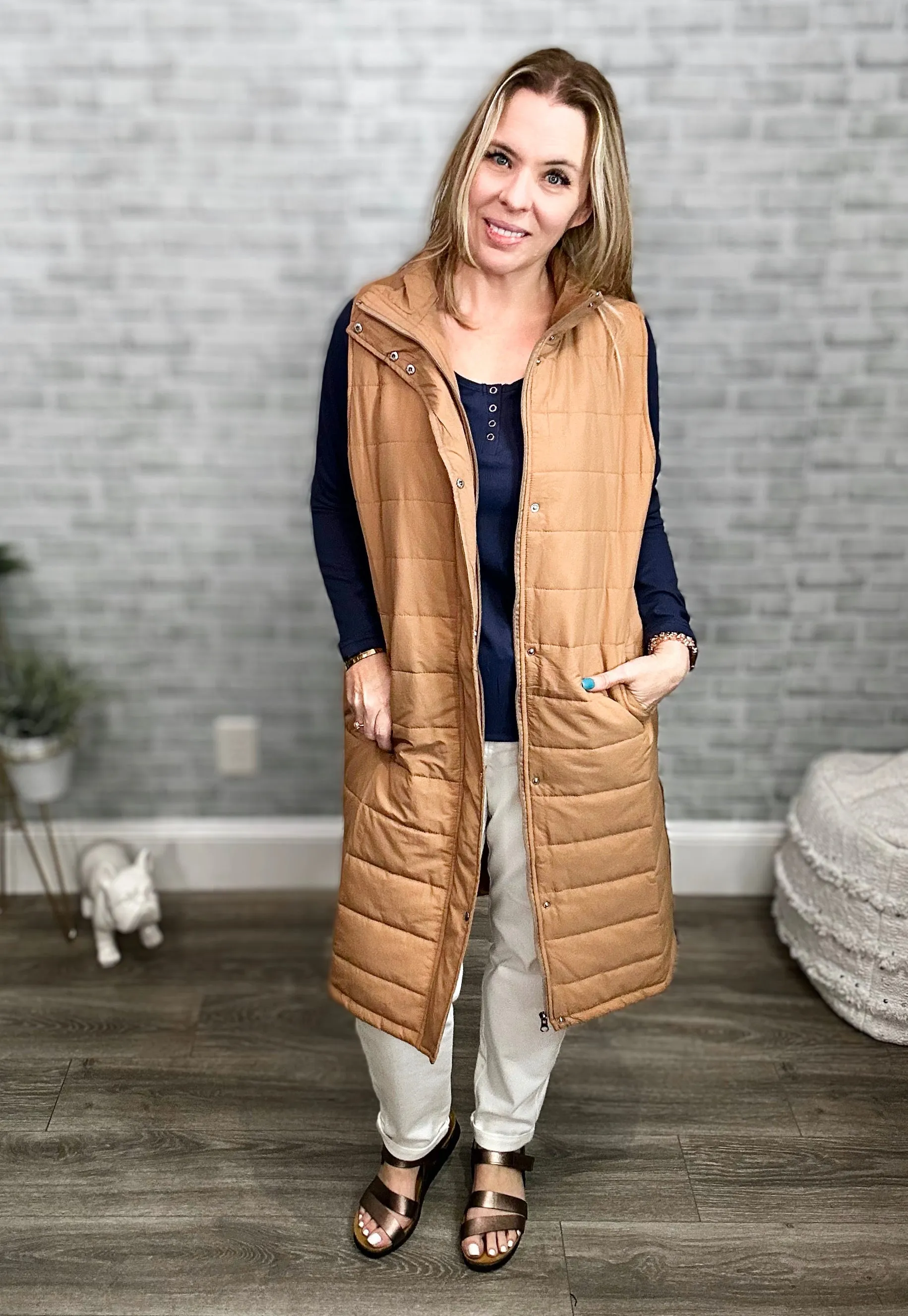 2 Colors - Blakeley Long Puffer Vests