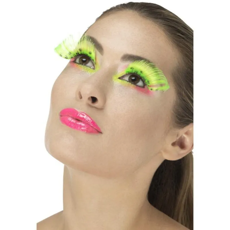 80s Polka Dot Eyelashes - Neon Green