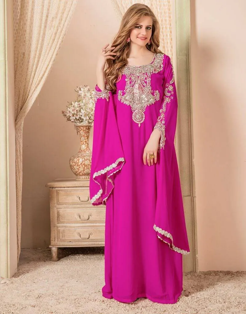 A-line Style Kaftan With Full Sleeve Work