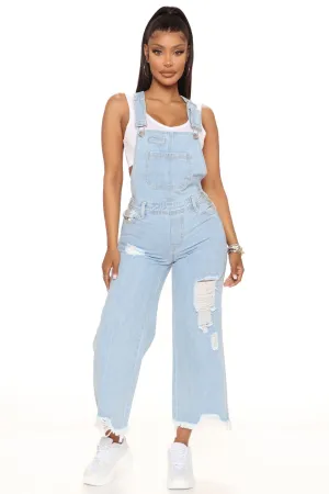 Abbot Kinney Gaucho Denim Overalls - Light Wash