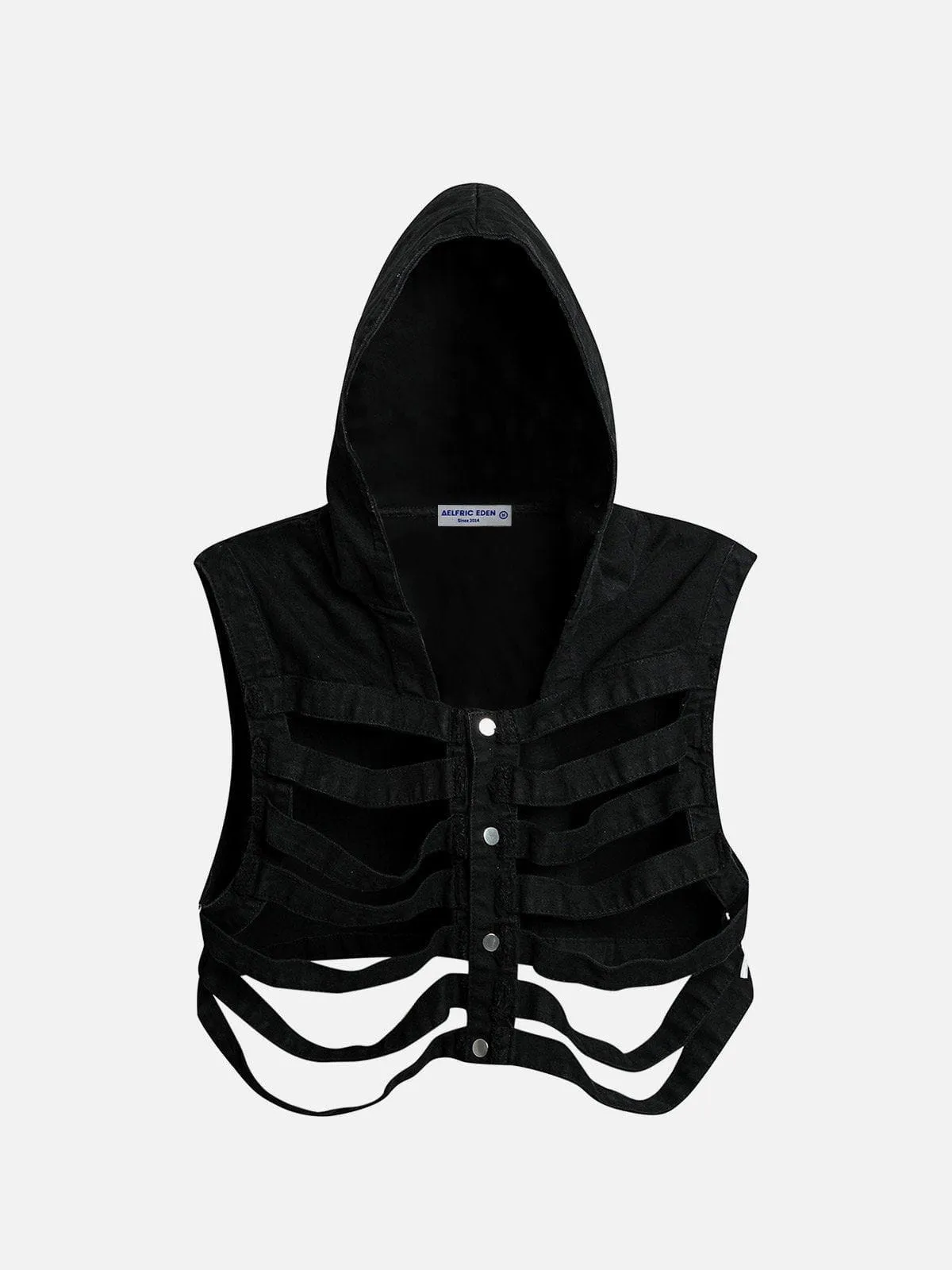 Aelfric Eden Skeleton Hooded Denim Vest