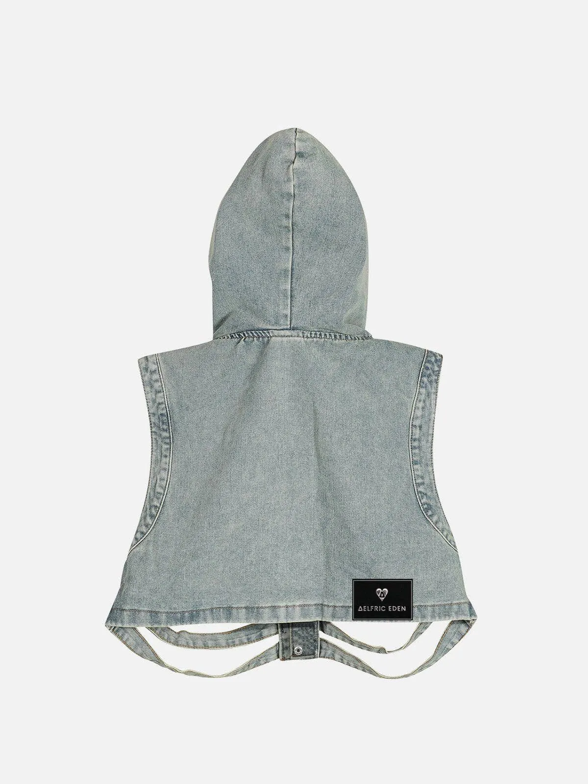 Aelfric Eden Skeleton Hooded Denim Vest