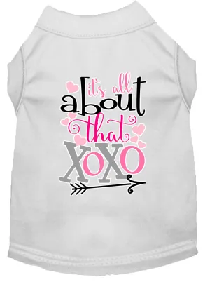 All About That Xoxo Screen Print Dog Shirt White Med