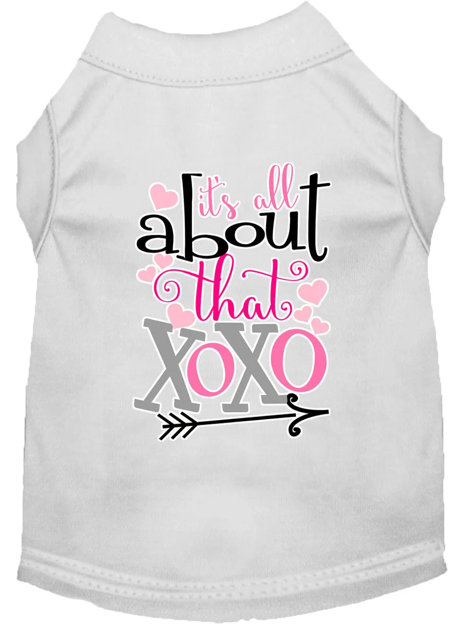 All About That Xoxo Screen Print Dog Shirt White Xs