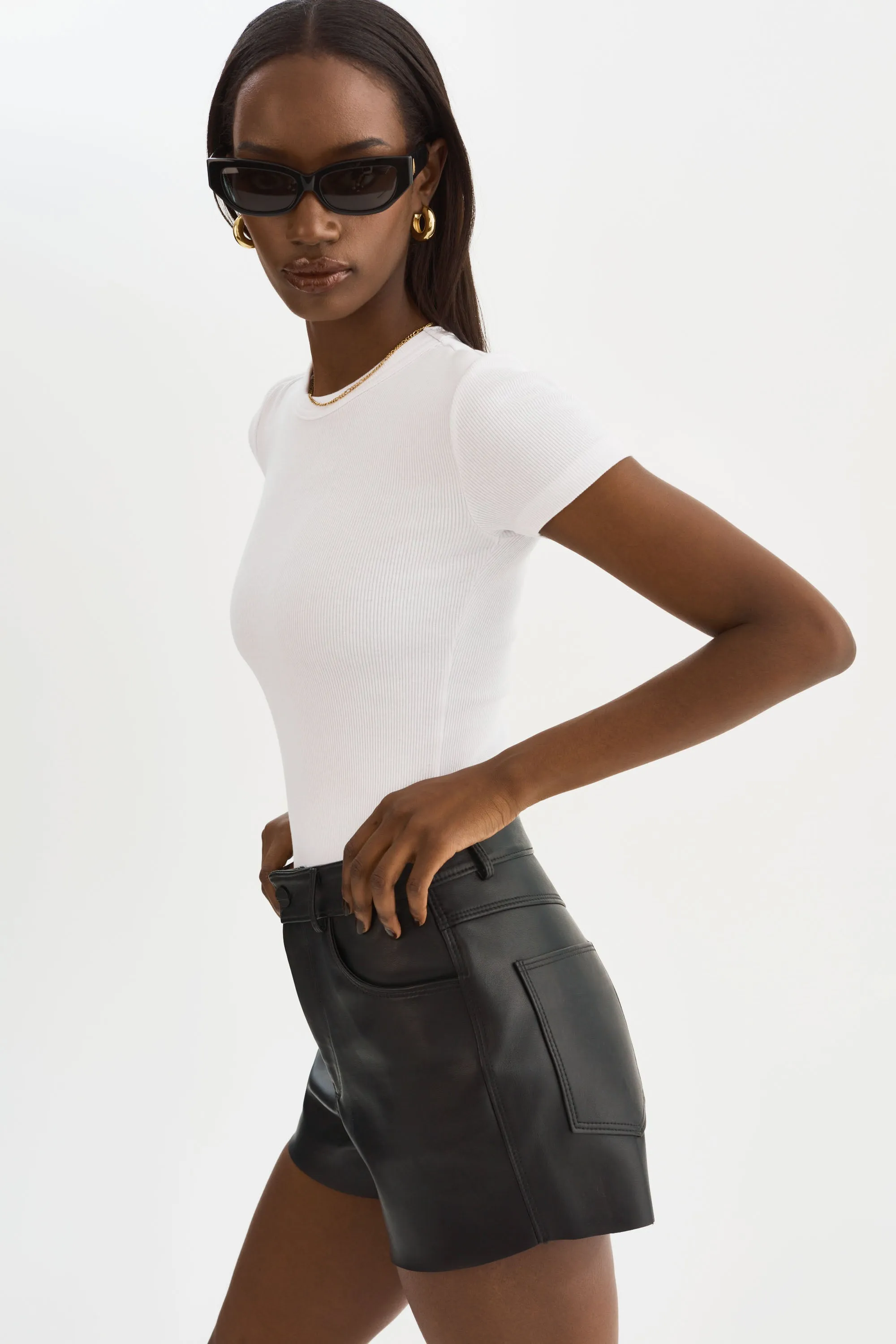 ANIKA | Leather High-Waisted Shorts