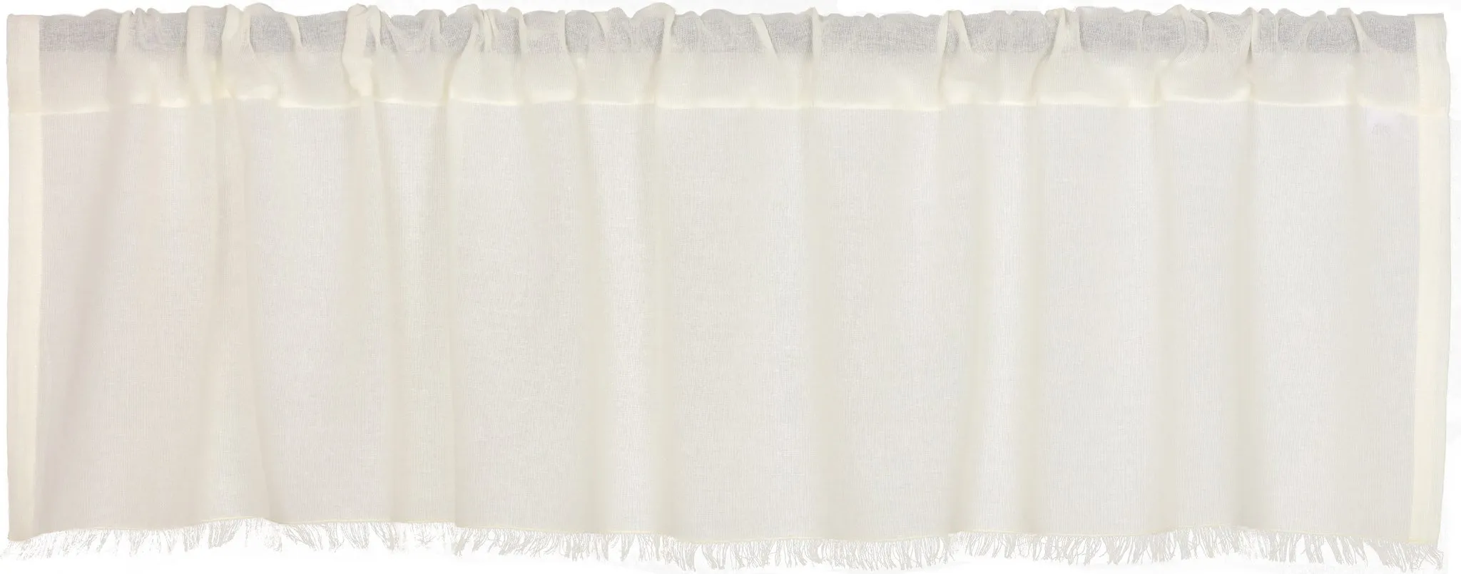 Antique White Fringed Tobacco Cloth Valance 60"