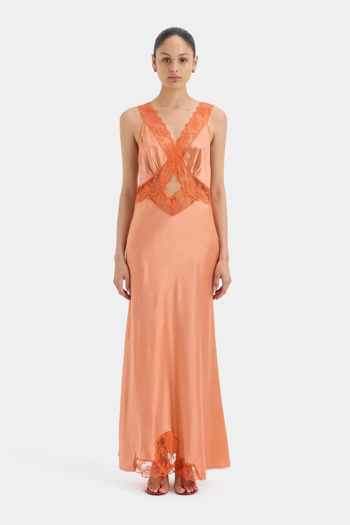 Aries Cut Gown Peach