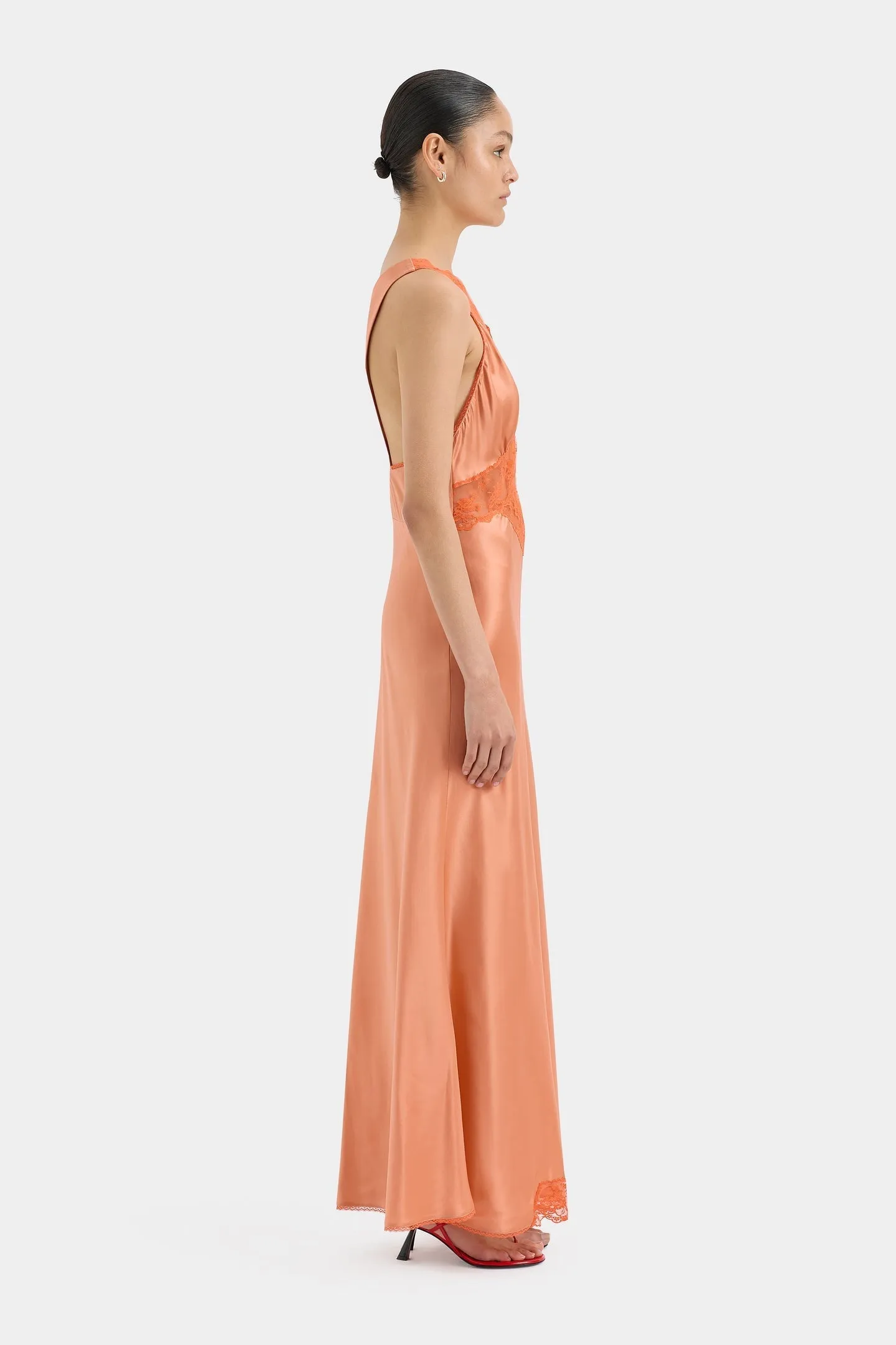 Aries Cut Gown Peach