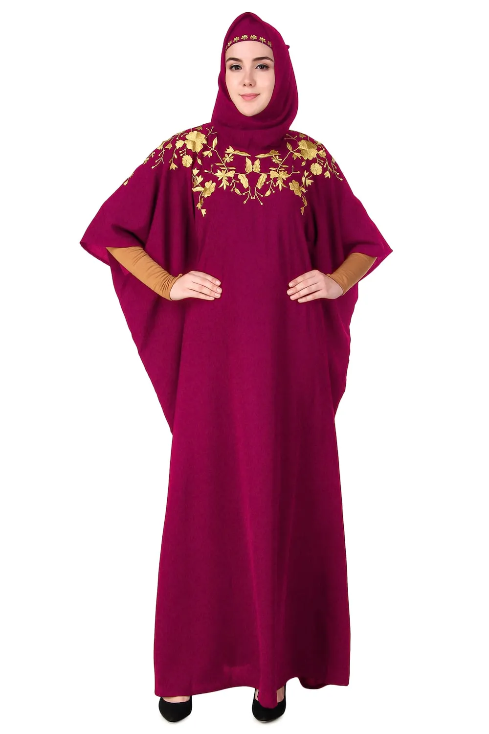 Beautiful Hand Embroidered Floral Kaftan