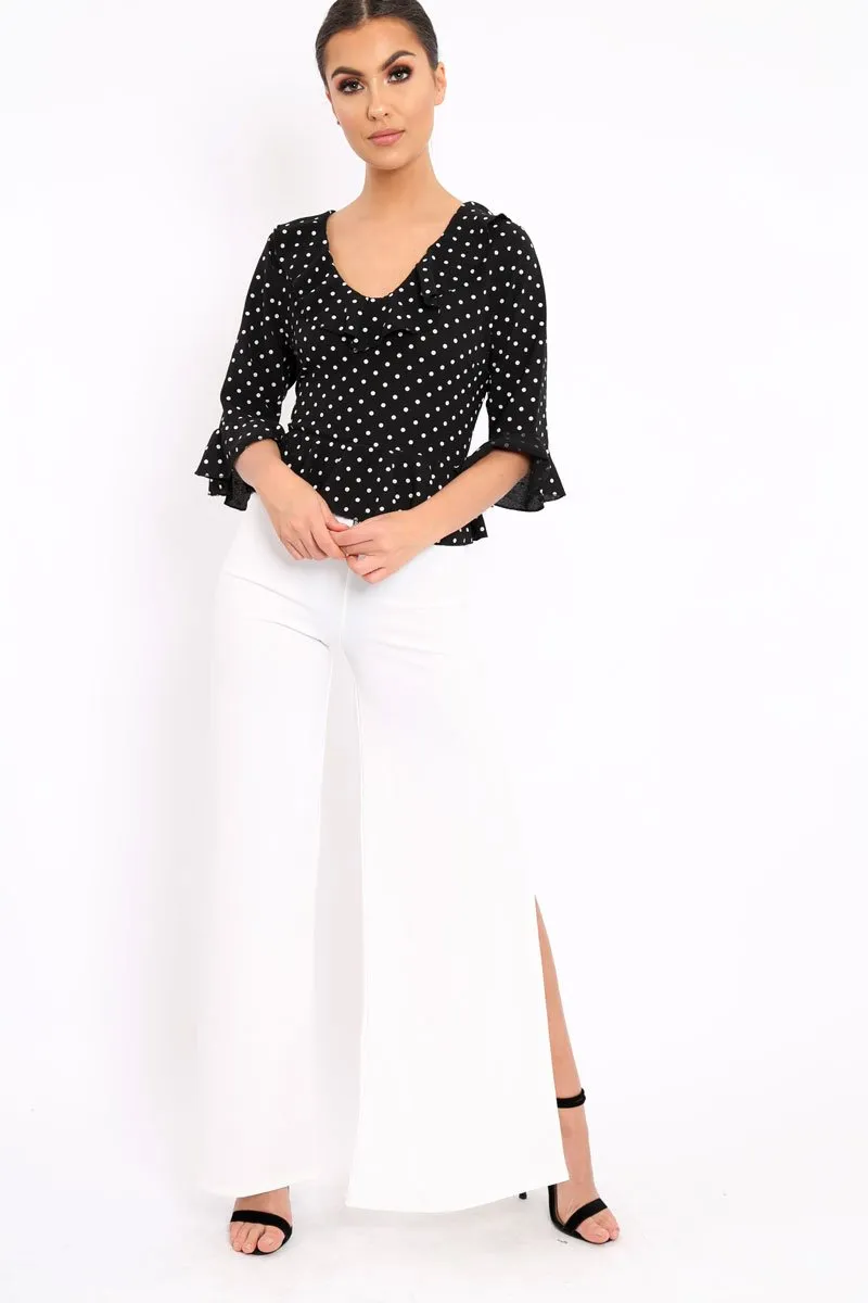 Black Polka Dot Crop Top - Alixandra