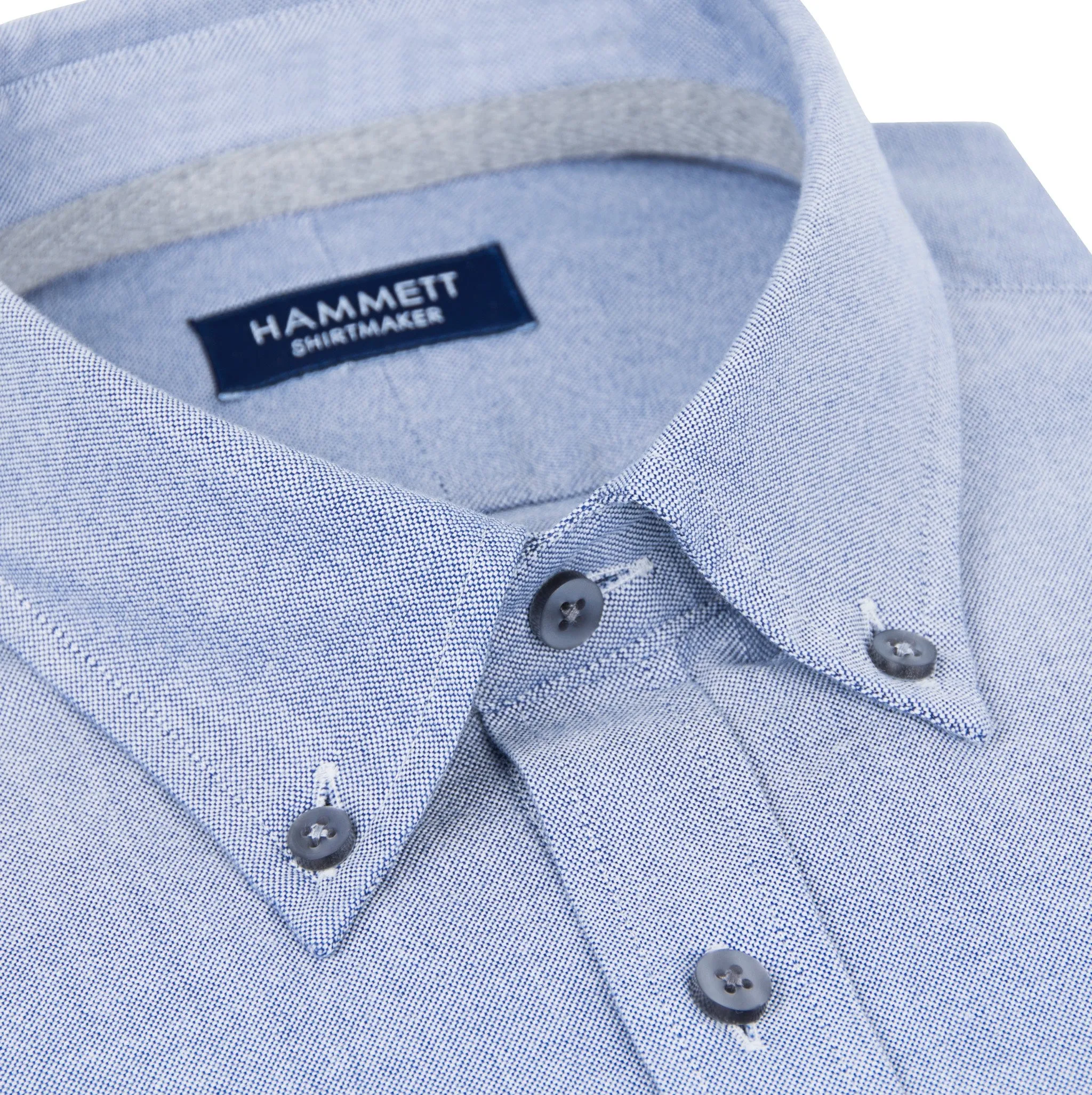 Blue Oxford Weave Casual Men's Shirt