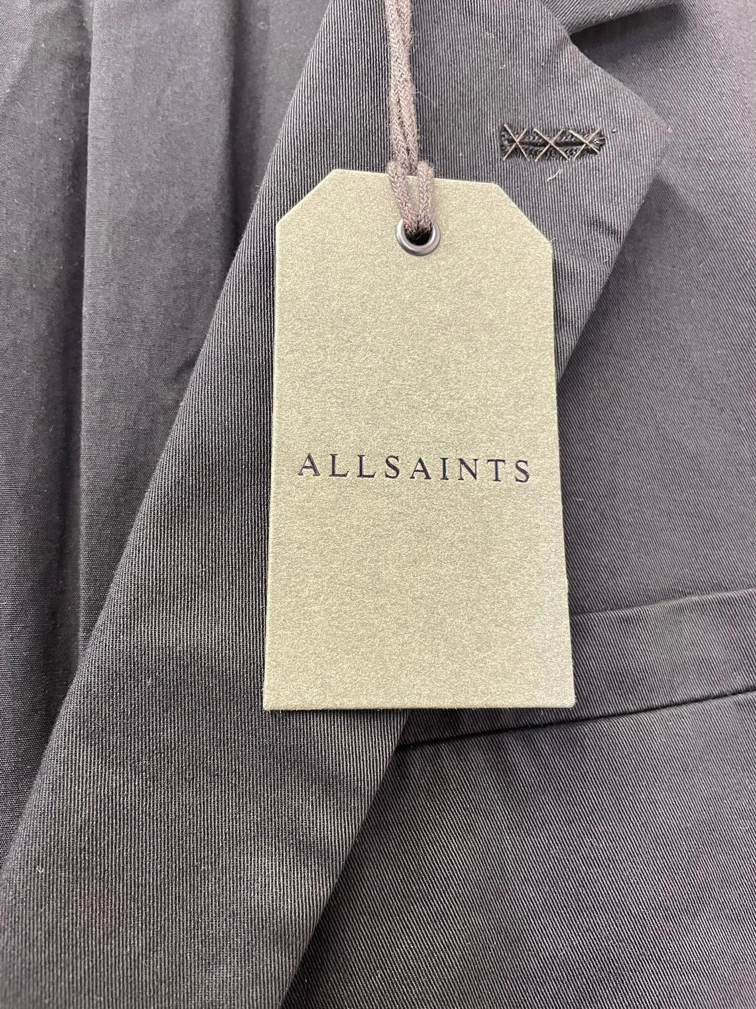 BNWT AllSaints Black Bane Single Breasted Wool Blend Blazer