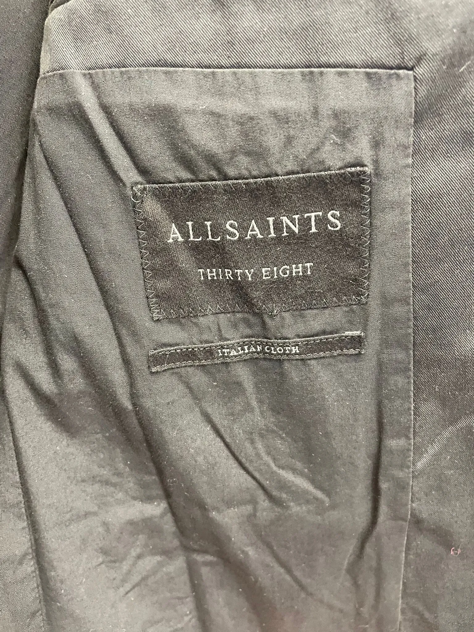 BNWT AllSaints Black Bane Single Breasted Wool Blend Blazer