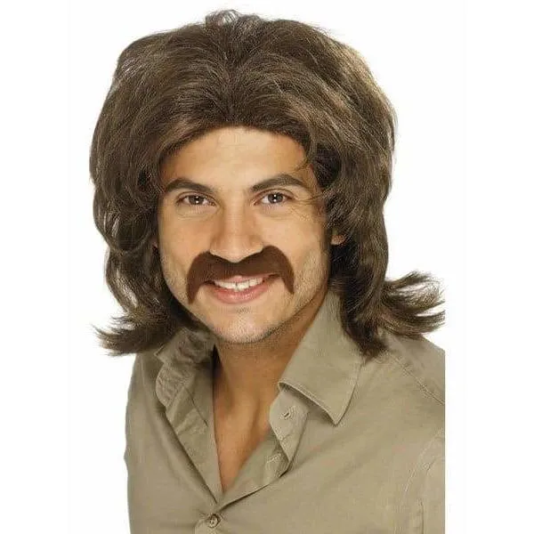 Brown 70s Guy Wig