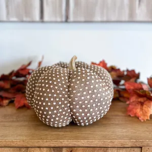 Brown Polka Dot Fabric Pumpkin