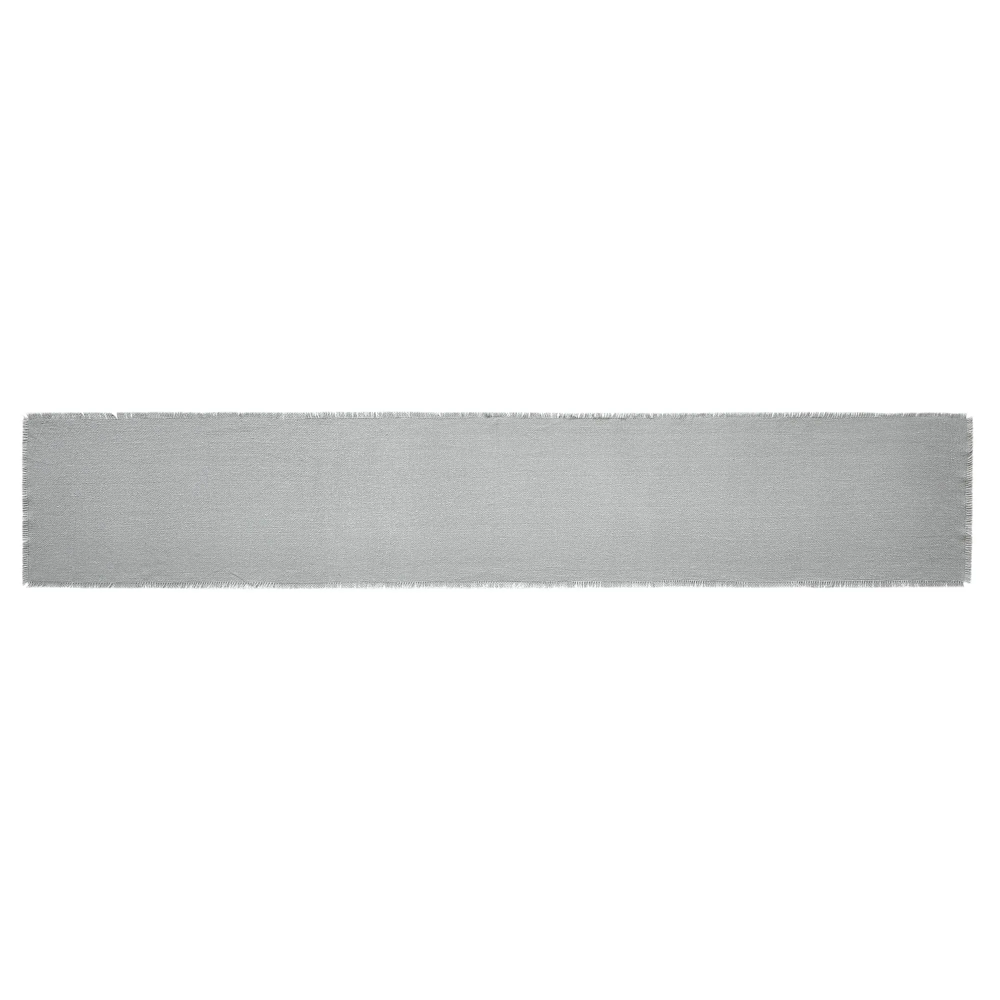 Burlap Dove Grey Fringed Runner 12x72"