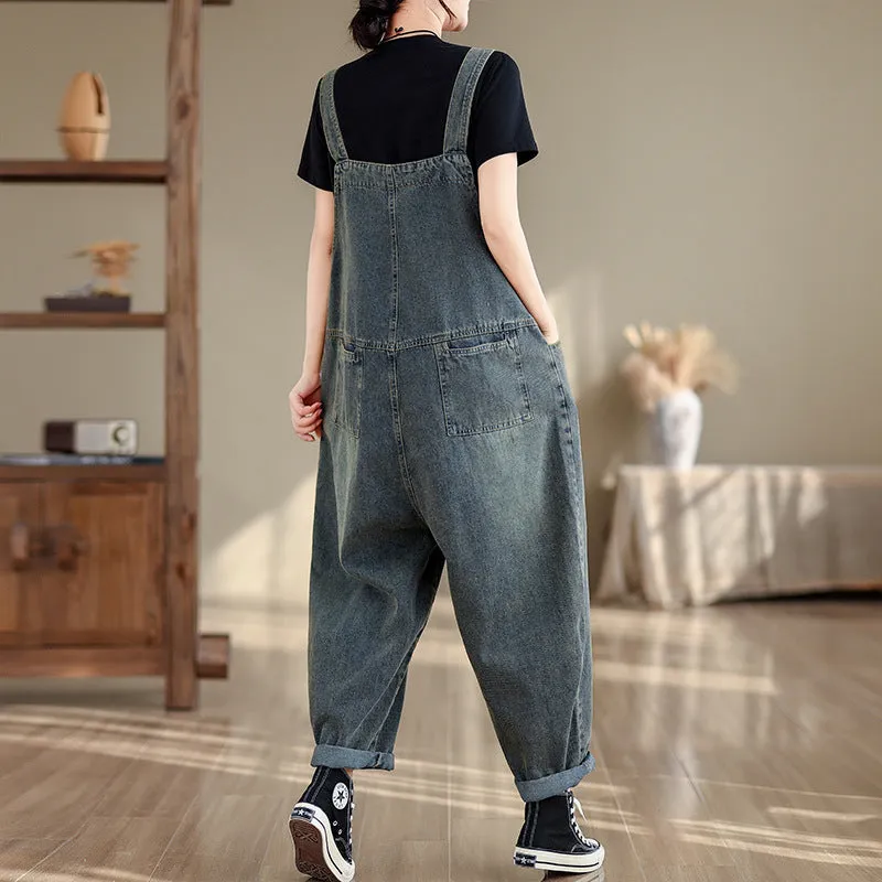 Call Me Crazy Denim High Waist Overall Dungarees