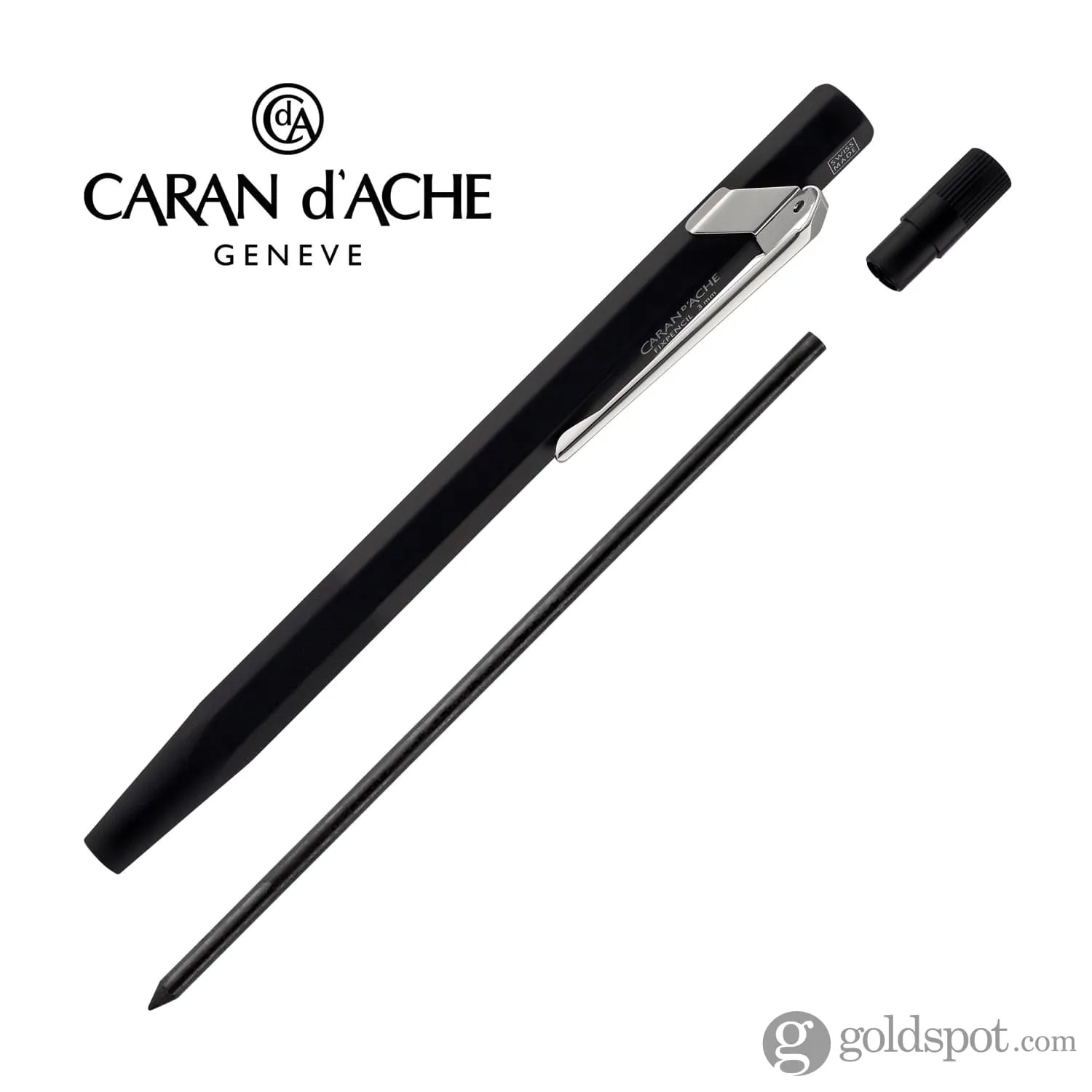 Caran d'Ache Fixpencil Mechanical Pencil in Black with Textured Grip - 3mm