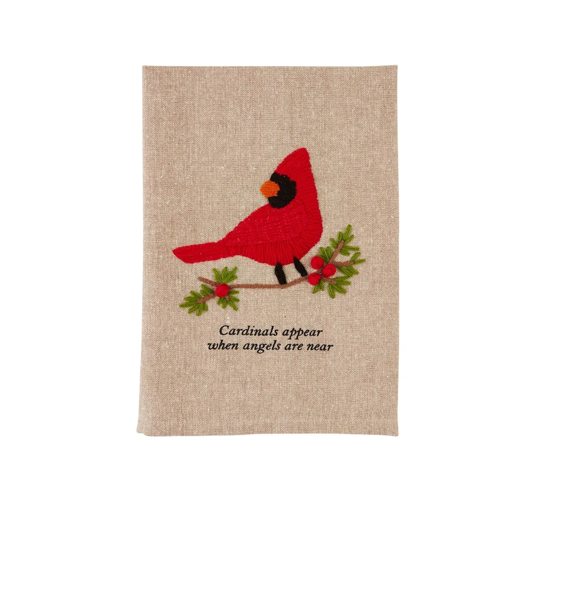 CARDINAL EMBROIDERED TOWEL BY MUD PIE