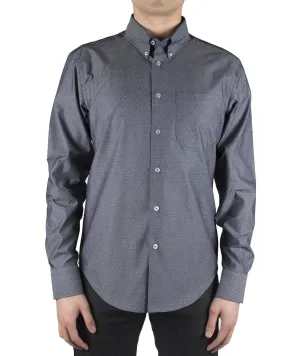 Chambray Dobby Dots Blue Regular Shirt