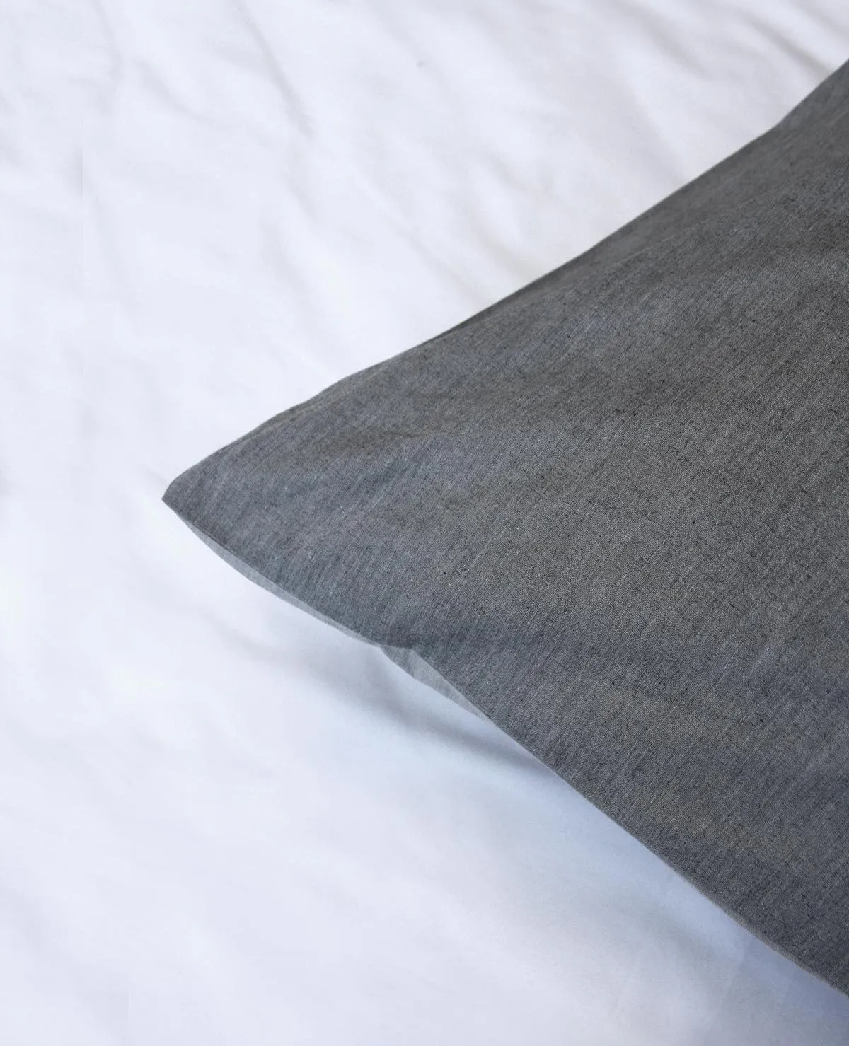 Chambray Grey and Charcoal Body Pillow