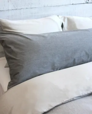 Chambray Grey and Charcoal Body Pillow