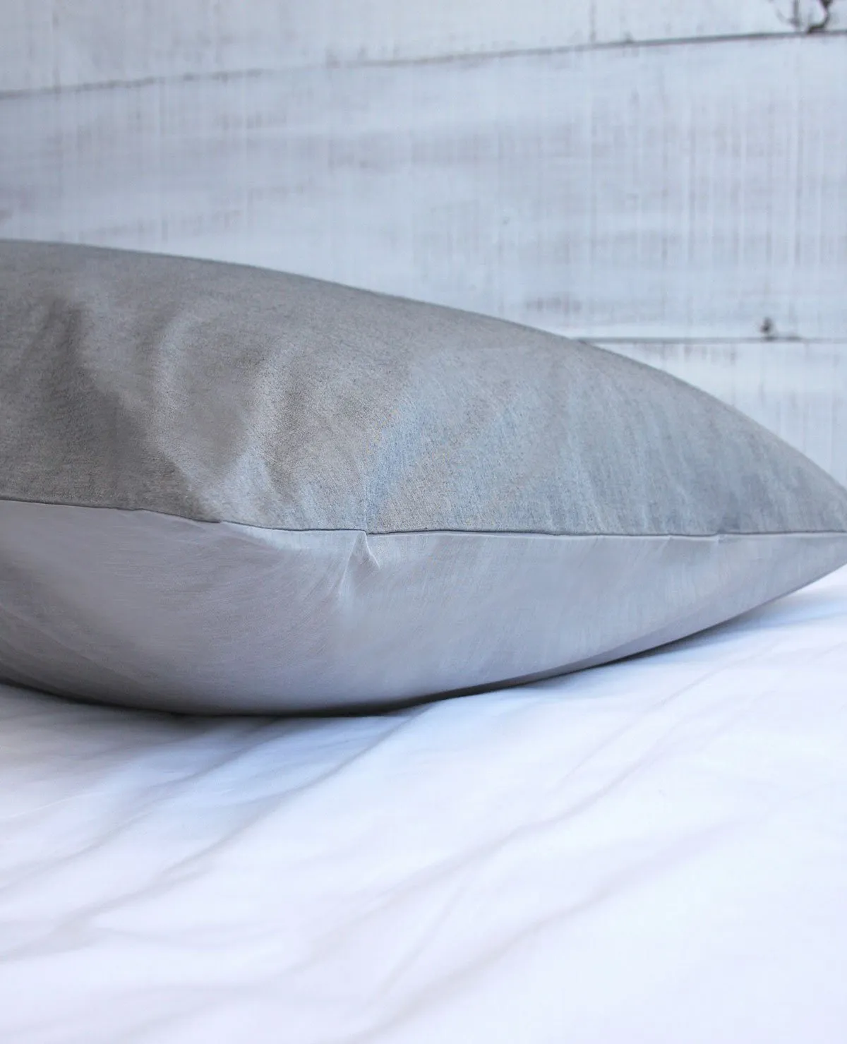 Chambray Grey and Charcoal Body Pillow