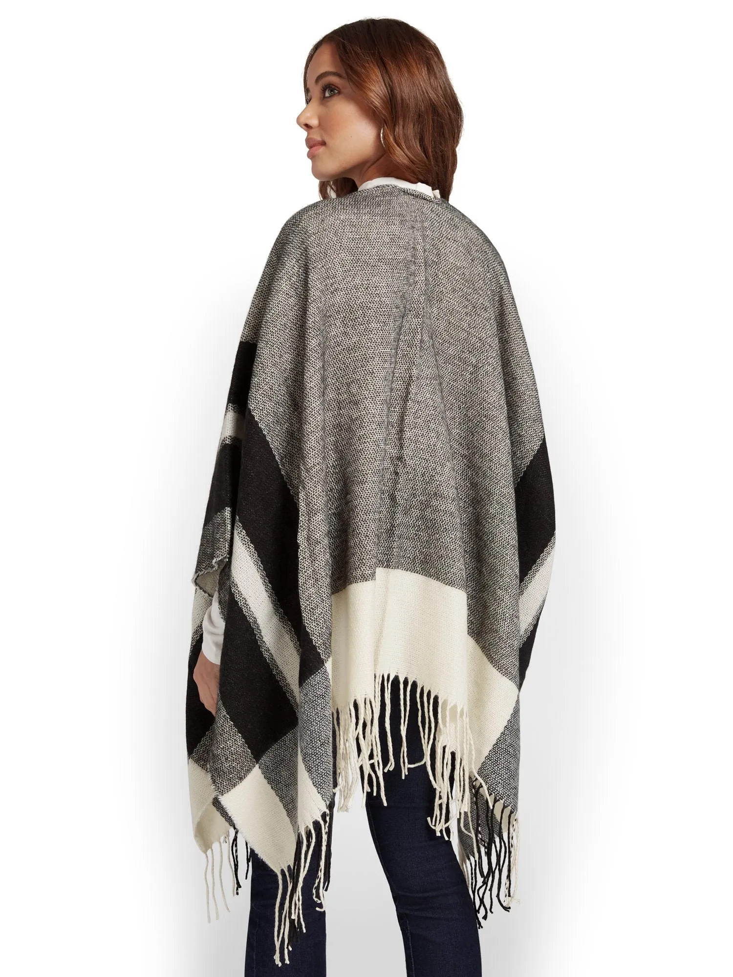 Colorblock Fringe Wrap