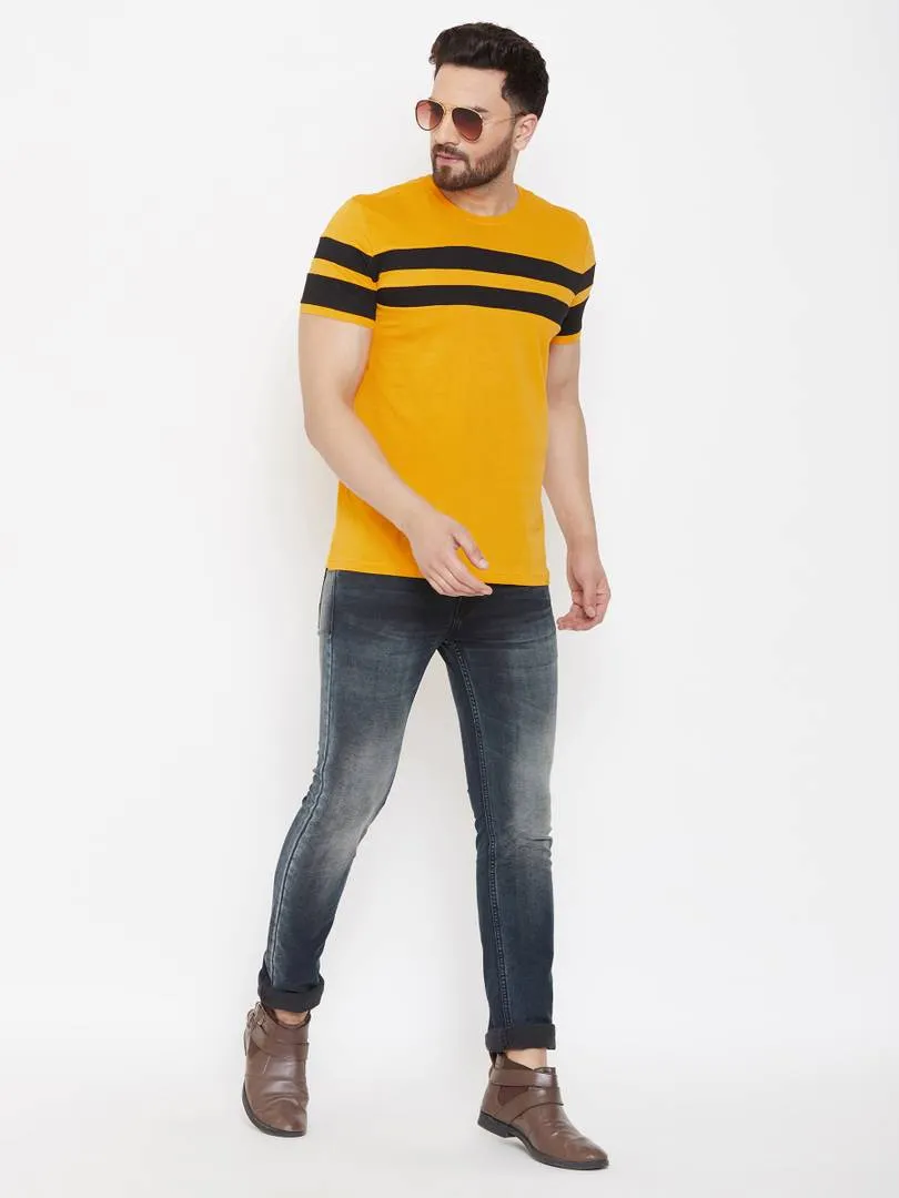 Cotton Striped Round Neck Tee