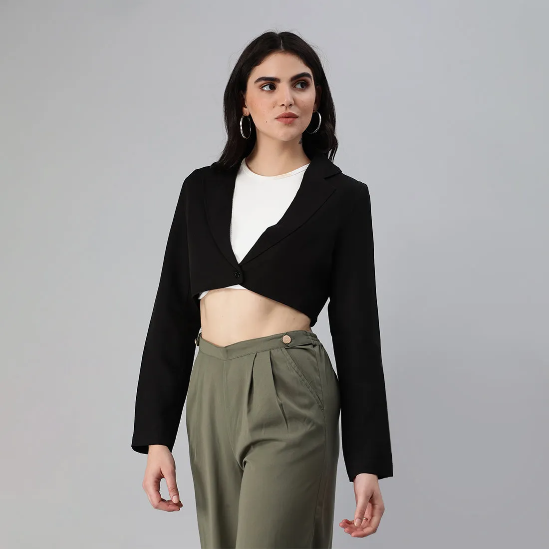 Cropped Tailored Blazer