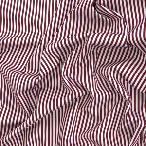 Deadstock Cotton Lyocell Shirting - Stripe - Maroon