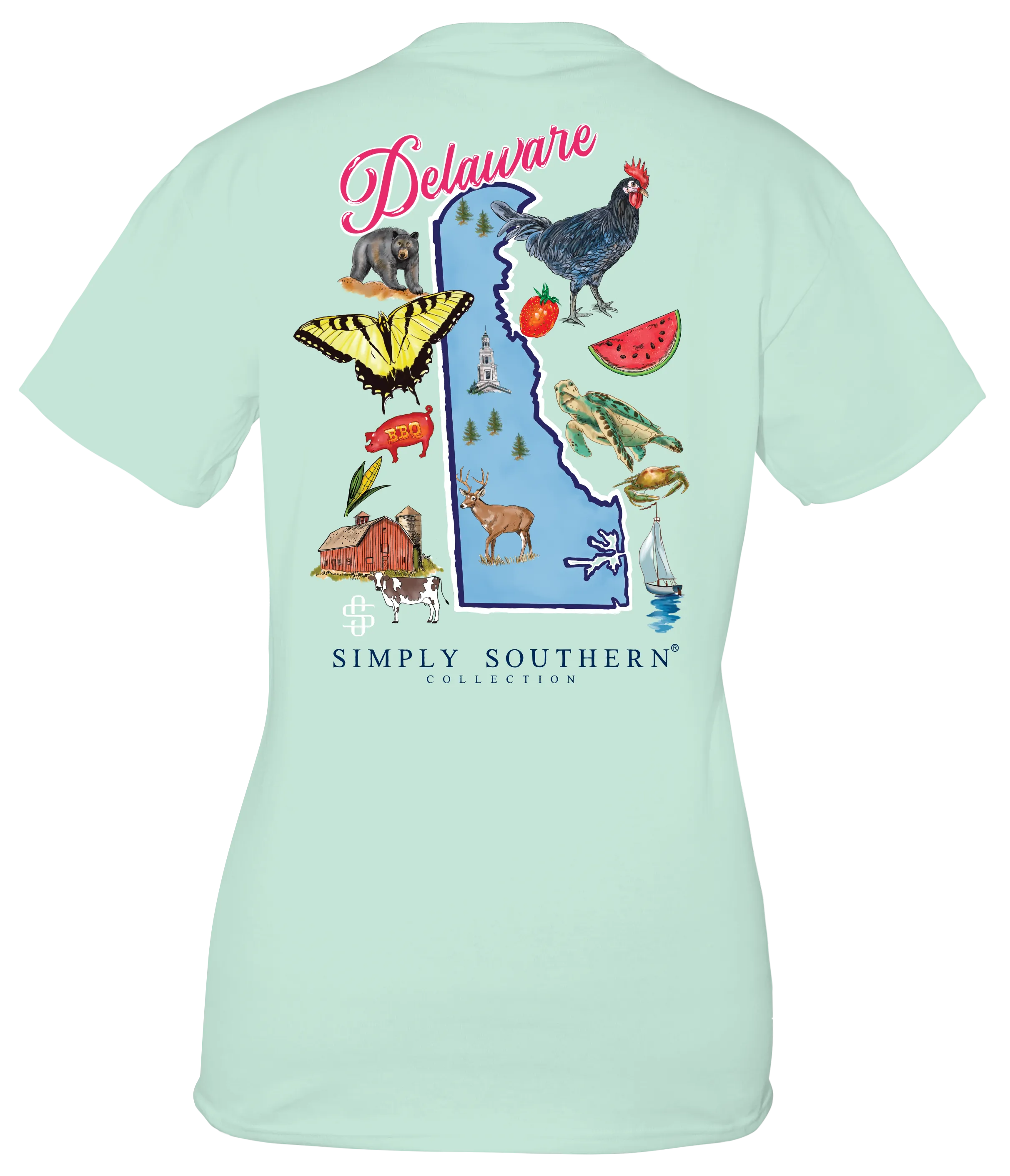 Delaware State Short Sleeve Tee by Simply Southern