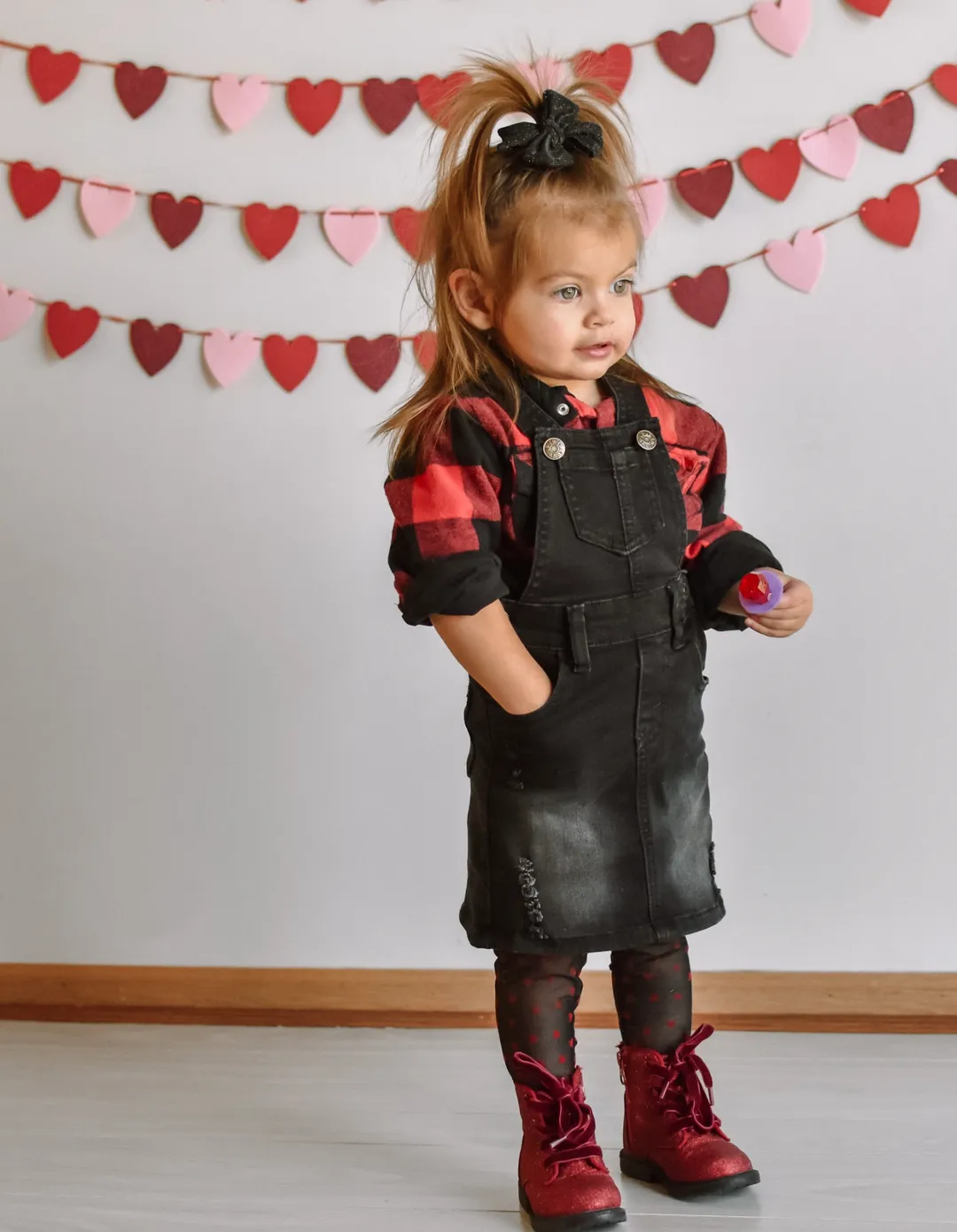 Denim Skirt Overalls- Black Wash