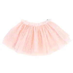 Dotted Mesh Frill Tutu Skirt- Pale Pink