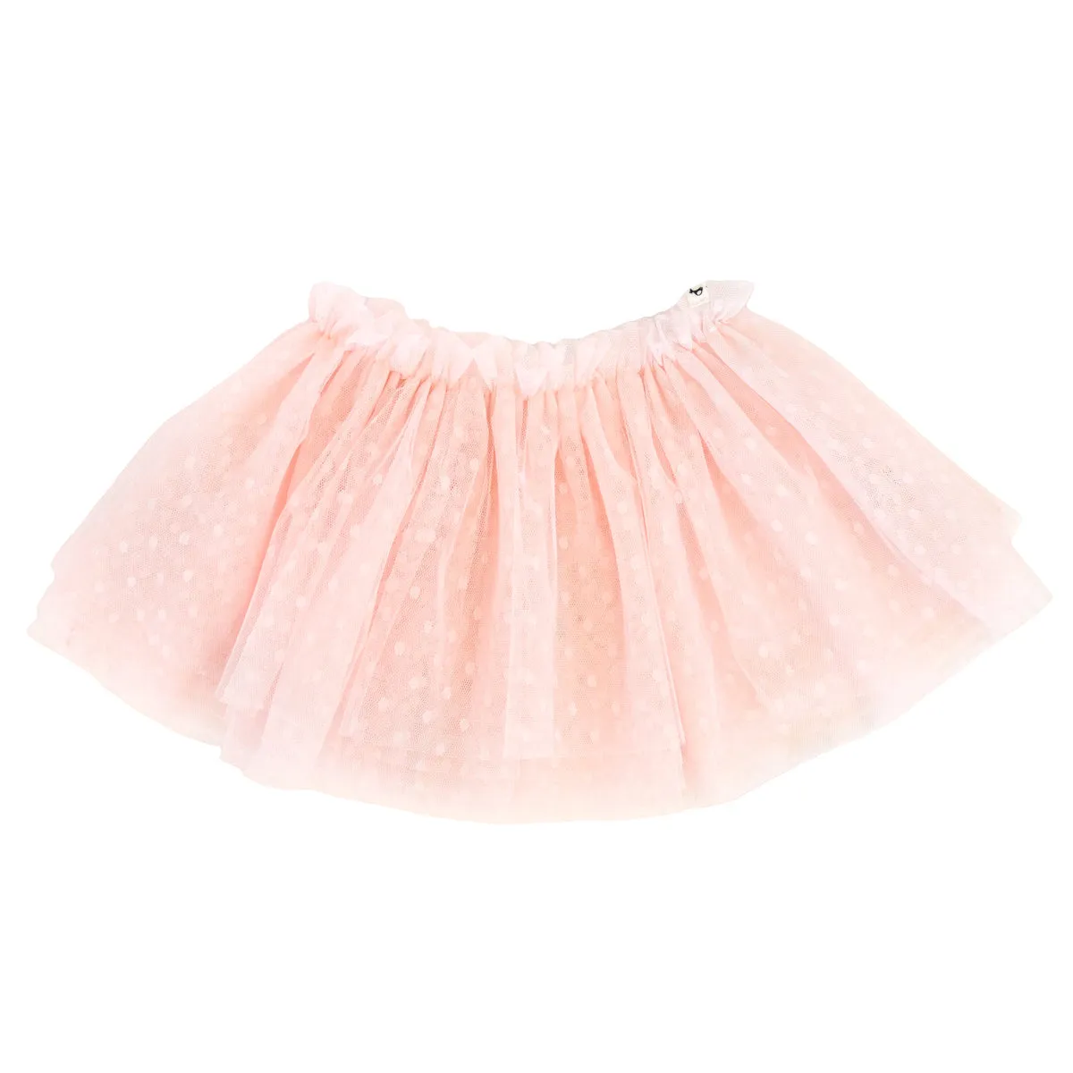 Dotted Mesh Frill Tutu Skirt- Pale Pink