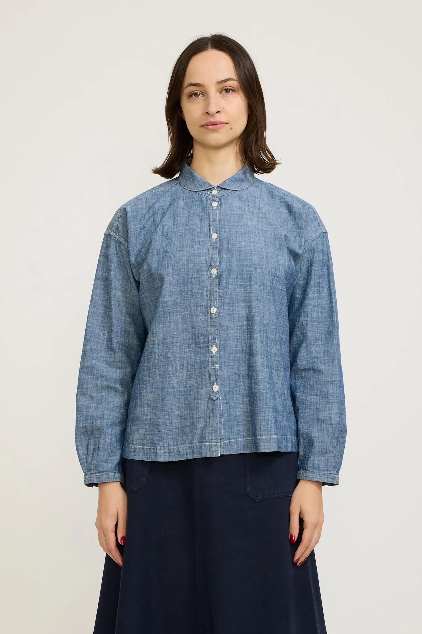 Earth Marianne Long Sleeve Shirt Indigo Light