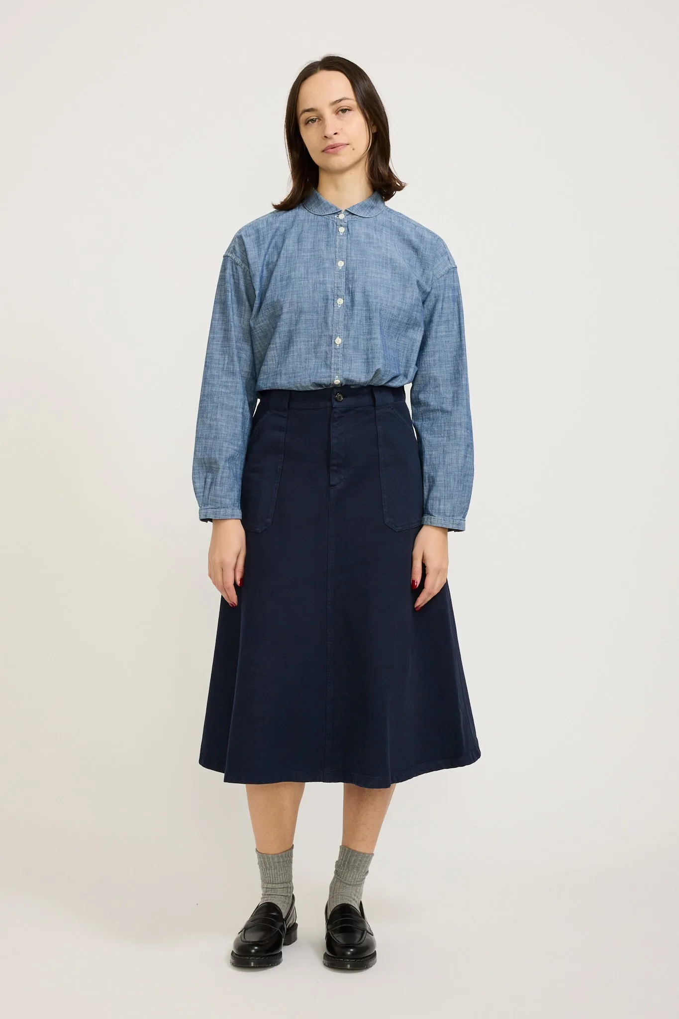 Earth Marianne Long Sleeve Shirt Indigo Light