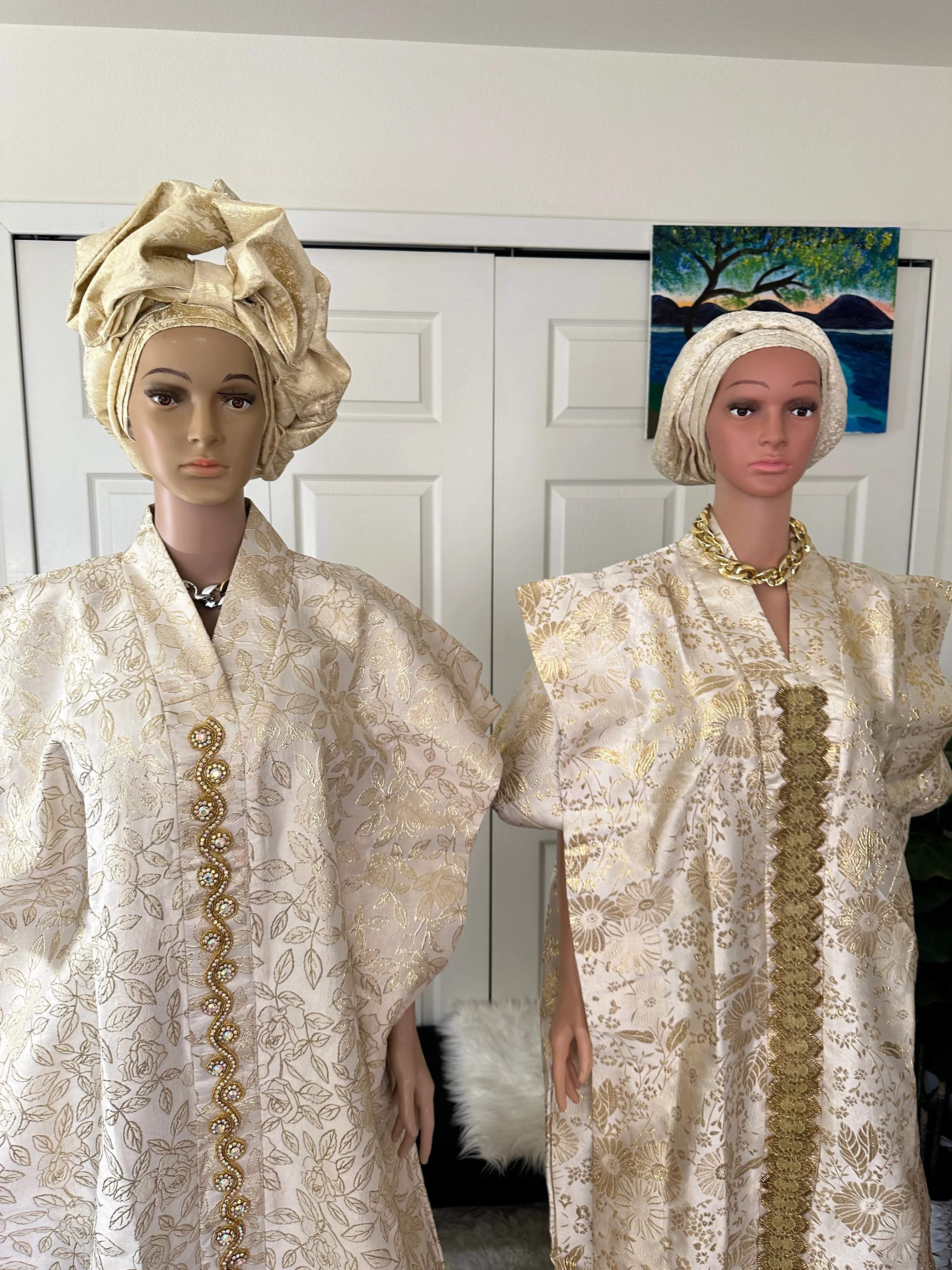 Elegant Gold toned bubu kaftans