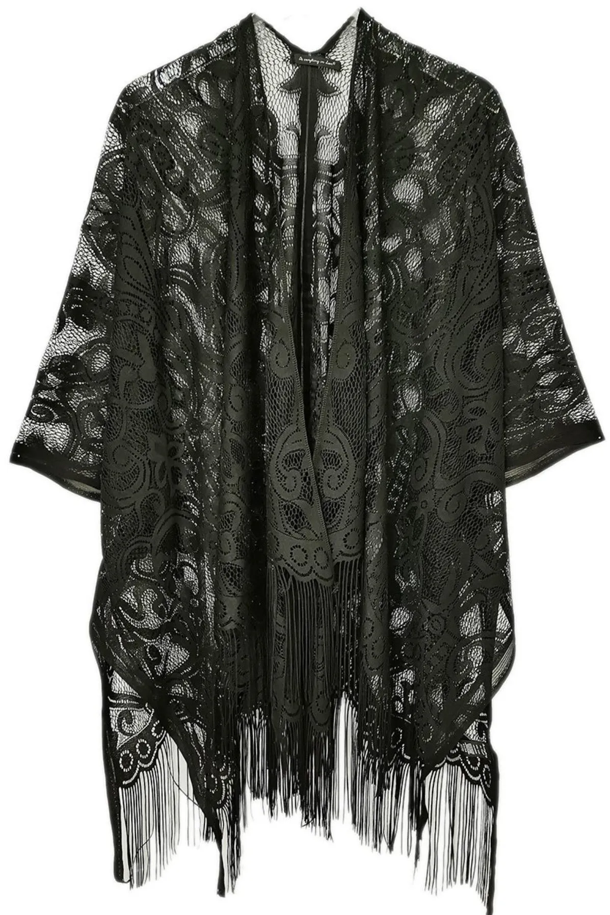 Elegant Lace Fringed Kimono