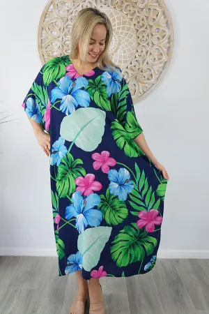 Elegant long Maya Kaftan OSFA 14-26- Premium Hawaiian