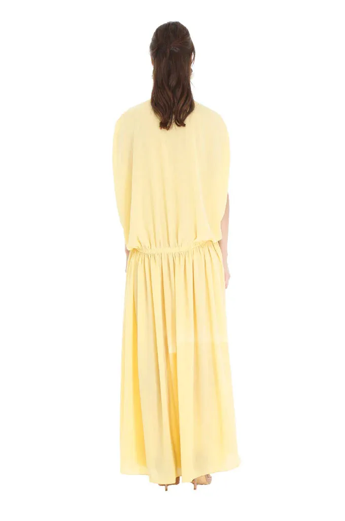 Fatima Yellow Ruched Kaftan