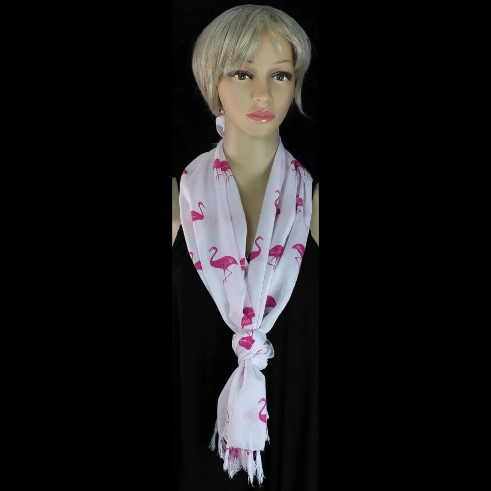 Flamingo Narrow Scarf/Shawl