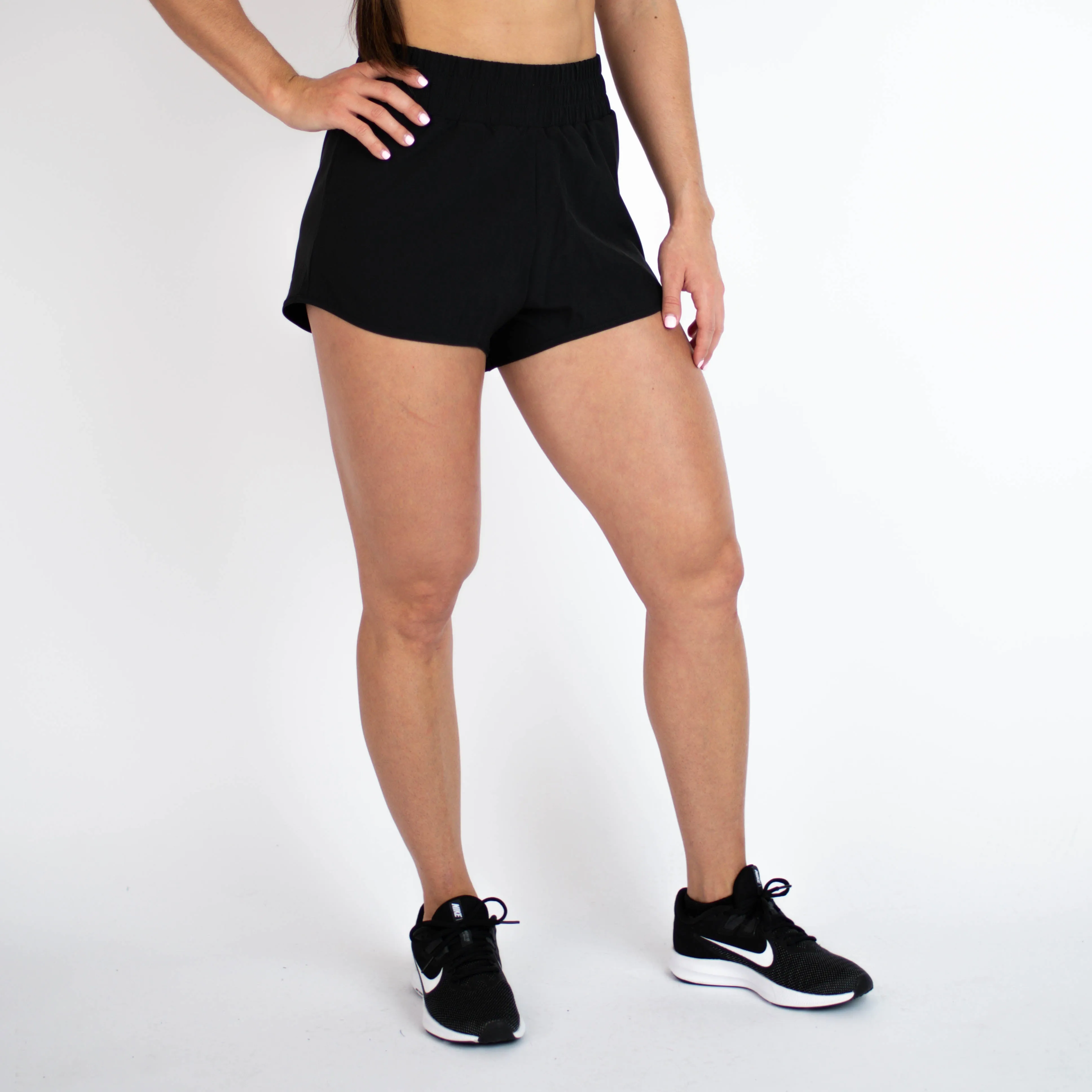 FLEO Keep Up High Rise Shorts - Black