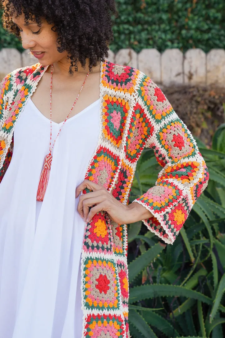 Flower Power Crochet Kimono