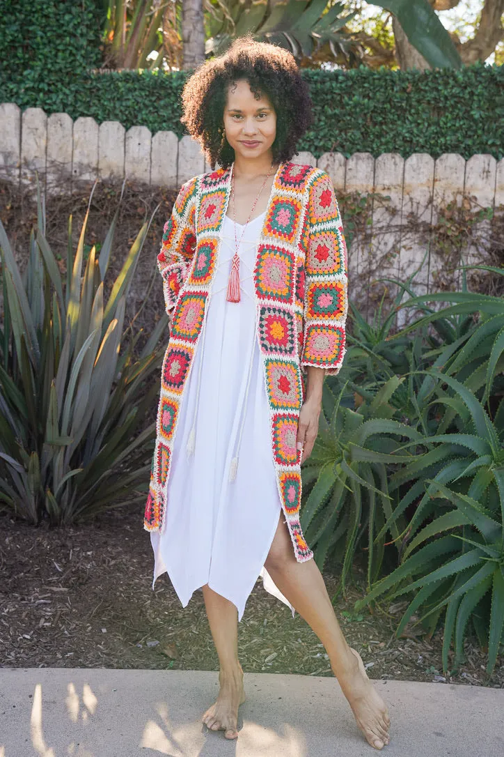 Flower Power Crochet Kimono