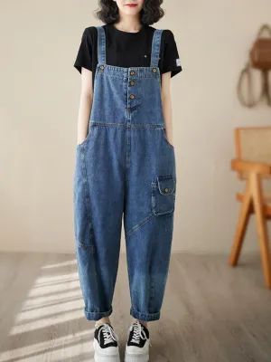 Follow Your Heart Denim High Waist Overall Dungarees