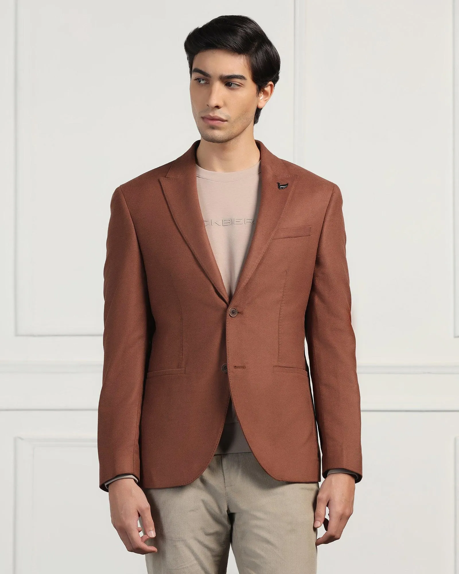 Formal Rust Solid Blazer - Amaze