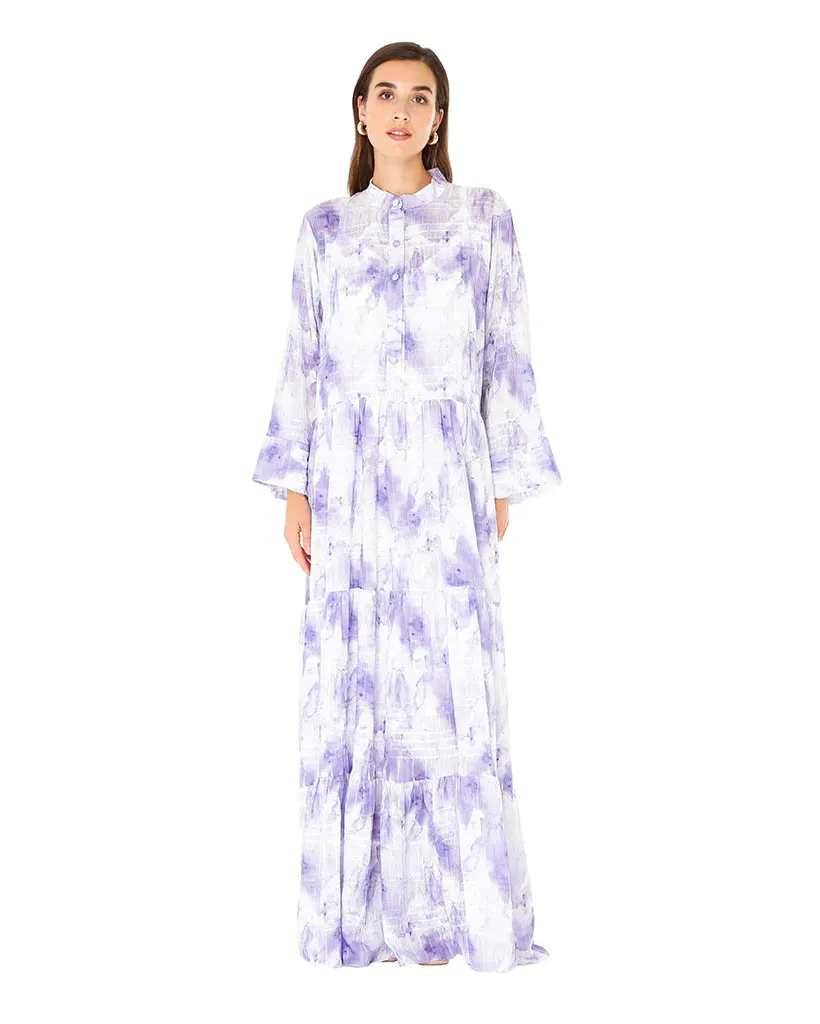 Gardenia Purple Layered Kaftan