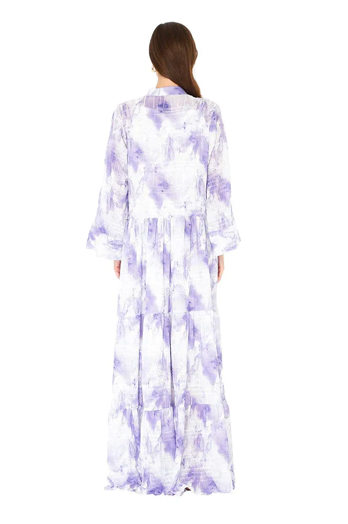 Gardenia Purple Layered Kaftan