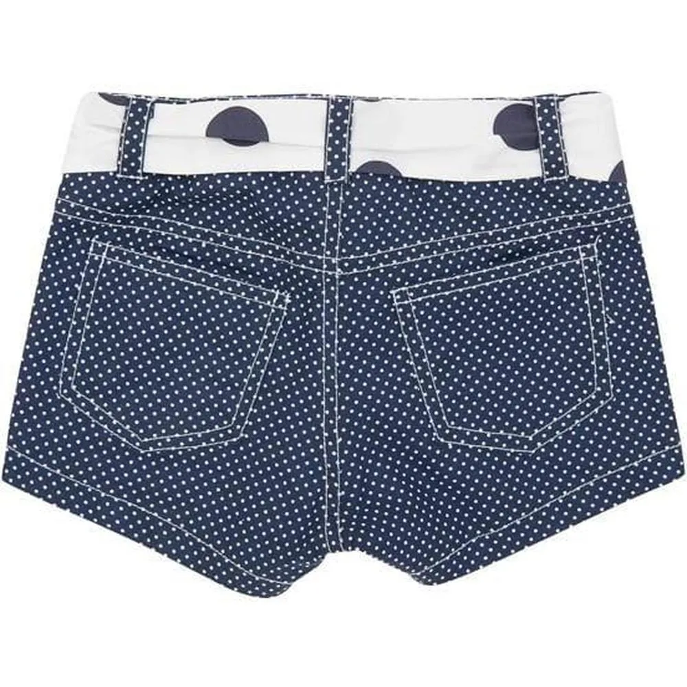 Girls Navy Polka Dot Shorts